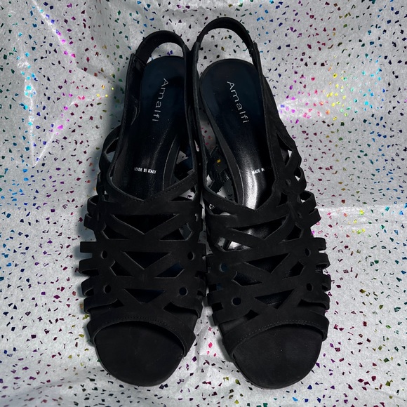 Amalfi Nestra Black Slingback Heels - Picture 3 of 8